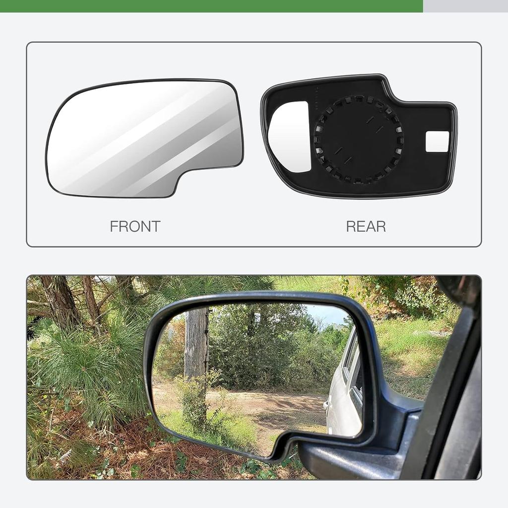 SCITOO Replacement Mirror Glass Driver Side Compatible with 1999-2006 For Chevy Silverado Pickup 2007 For Chevy Silverado Pickup 2000 For Chevy
