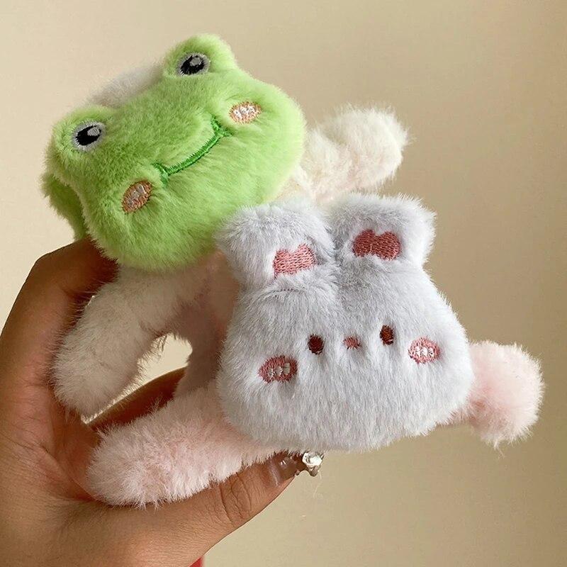 2024 Neue Elegante Cartoon Plüsch Haarspange für Frauen Vintage Haarspangen Kinder Haaraccessoires Süße Party Kopfbedeckung Geschenk