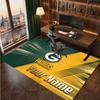 Grüne Bay Packers Personalisierter Kristall-Samt-Teppich, Benutzerdefinierter Namens-Text Weicher Anti-Rutsch-Teppich für Wohnzimmer Schlafzimmer