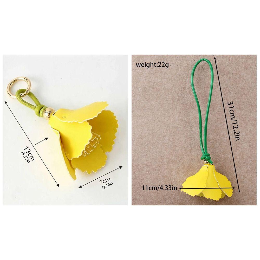 Multi-color Hanger Pu Leather Tulip Pendant Fashion Creative Bag Charm Colorful Pu Flower Keychain Bag Accessory