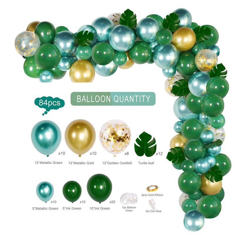 Green Jungle Series Balloon Birthday Party Arch Balloon Set Decoration Balloon Chain