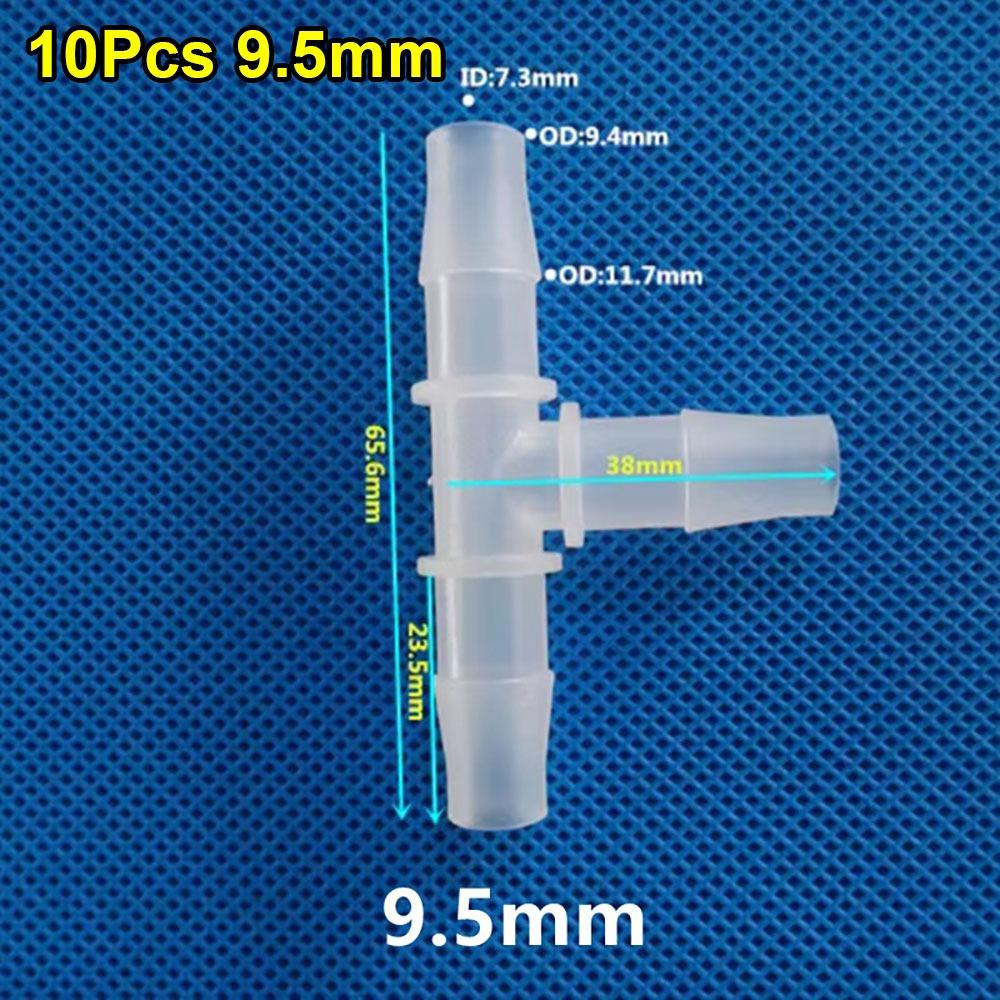 10Pcs 1.6-15.8mm T-Type Tee Connector Equal Diameter Plastic 3 Way Connector PP PE Soft Hose Fittings