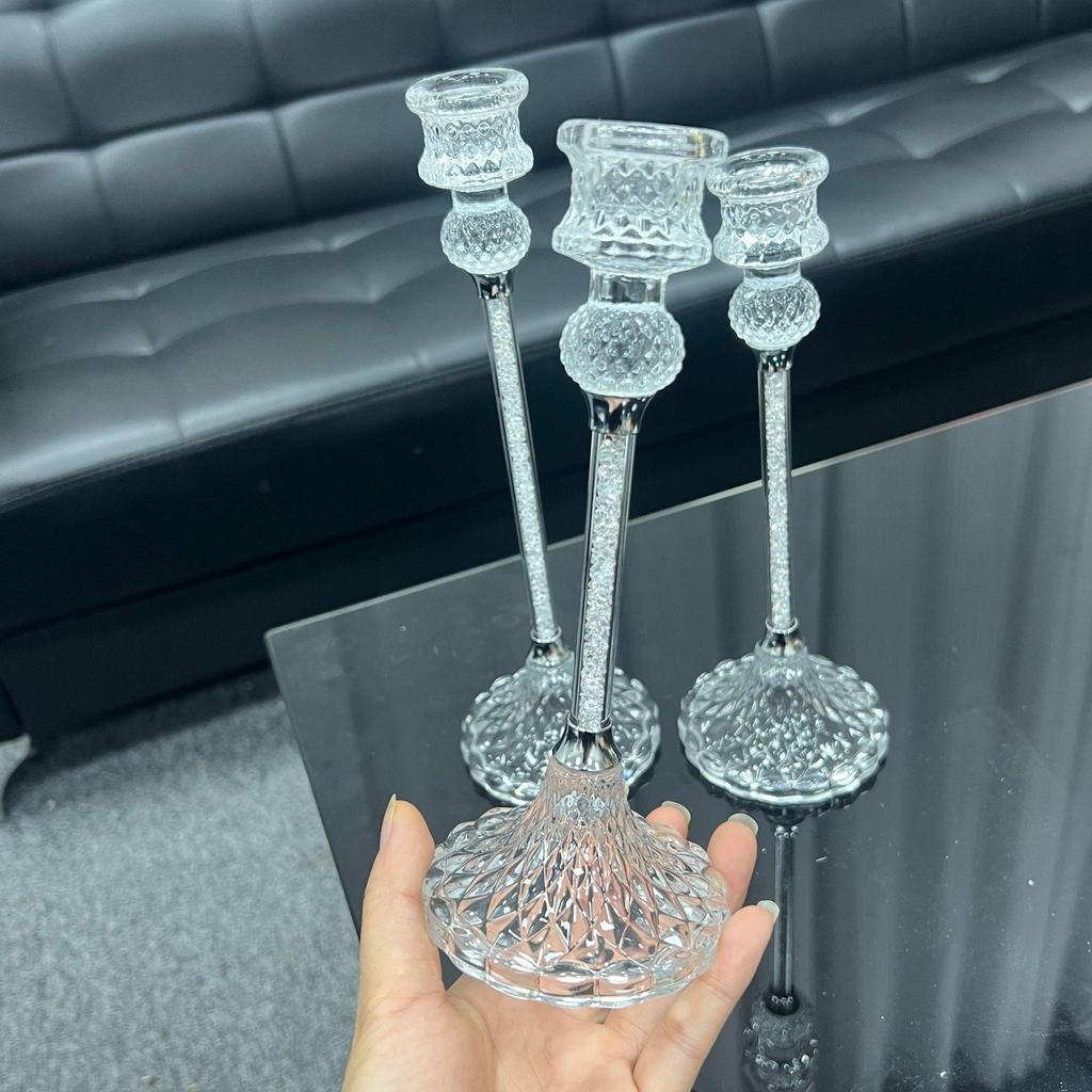 Crystal Diamond Candle Holder for Weddings and Romantic Dinners