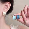 Early Spring Cream Blue Enamel Drop Glaze Earrings Women's New Simple and Versatile Stud Earrings Ear Jewelry