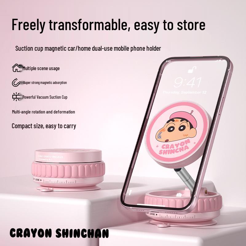 Crayon Shin-chan Magnetic Phone Holder: 360° Rotating Car & Desktop Stand