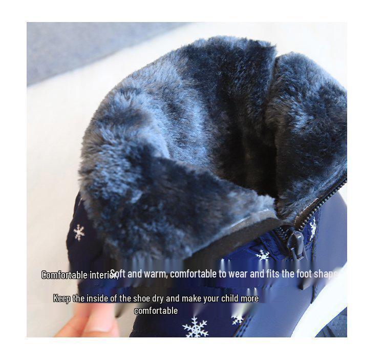 Kinder Winter Mid-Calf Schneestiefel - Dicke Sohle, Warm, Wasserdicht, Plus Samt.