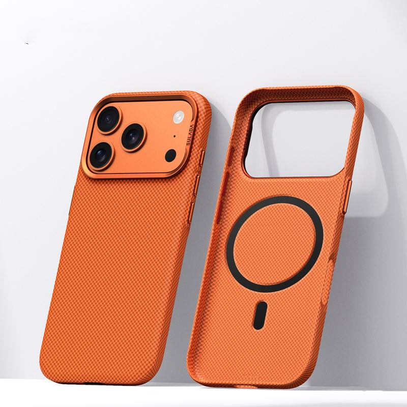 Magnetic Ultrathin Carbon Fiber Texture Phone Case For Iphone 17Pro Max 16 Pro Frosted Skin Feel Wireless Charge Matte PC Cover