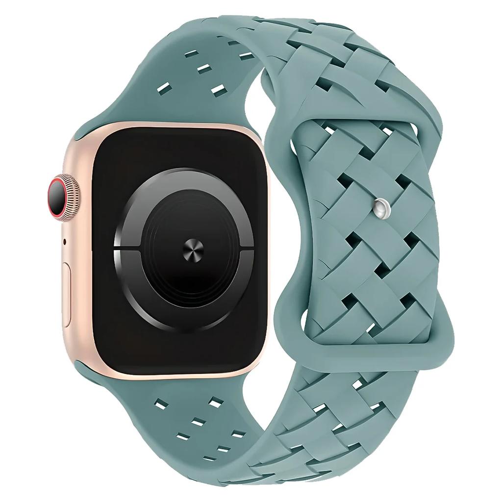 Silicone Strap for Apple Watch Band Ultra 2 49mm 46mm 45mm 44mm 42mm Sport Breathable Bracelet For IWatch Series 10 9 8 7 6 SE 5