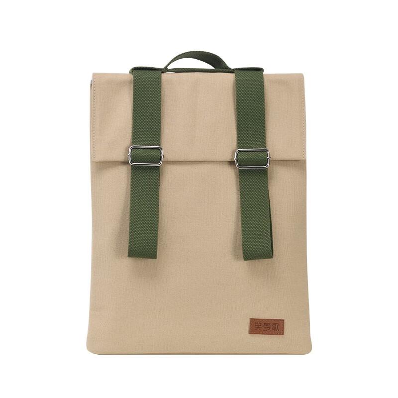 Xiao Meng Ge Simple Canvas Flap Backpack