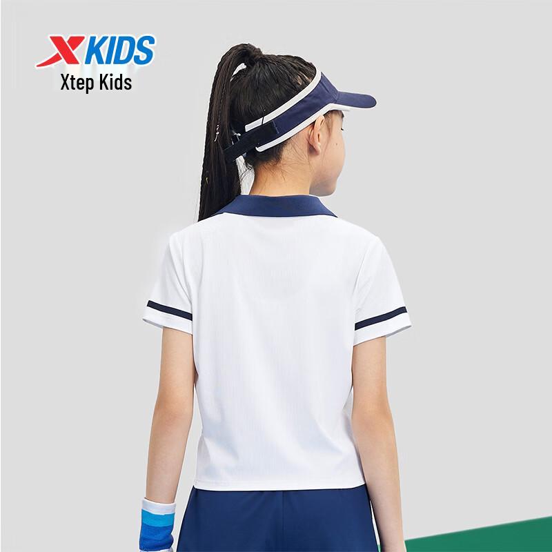 Xtep Kids' Cooling Colorblock V-neck Short Sleeve Tennis T-Shirt