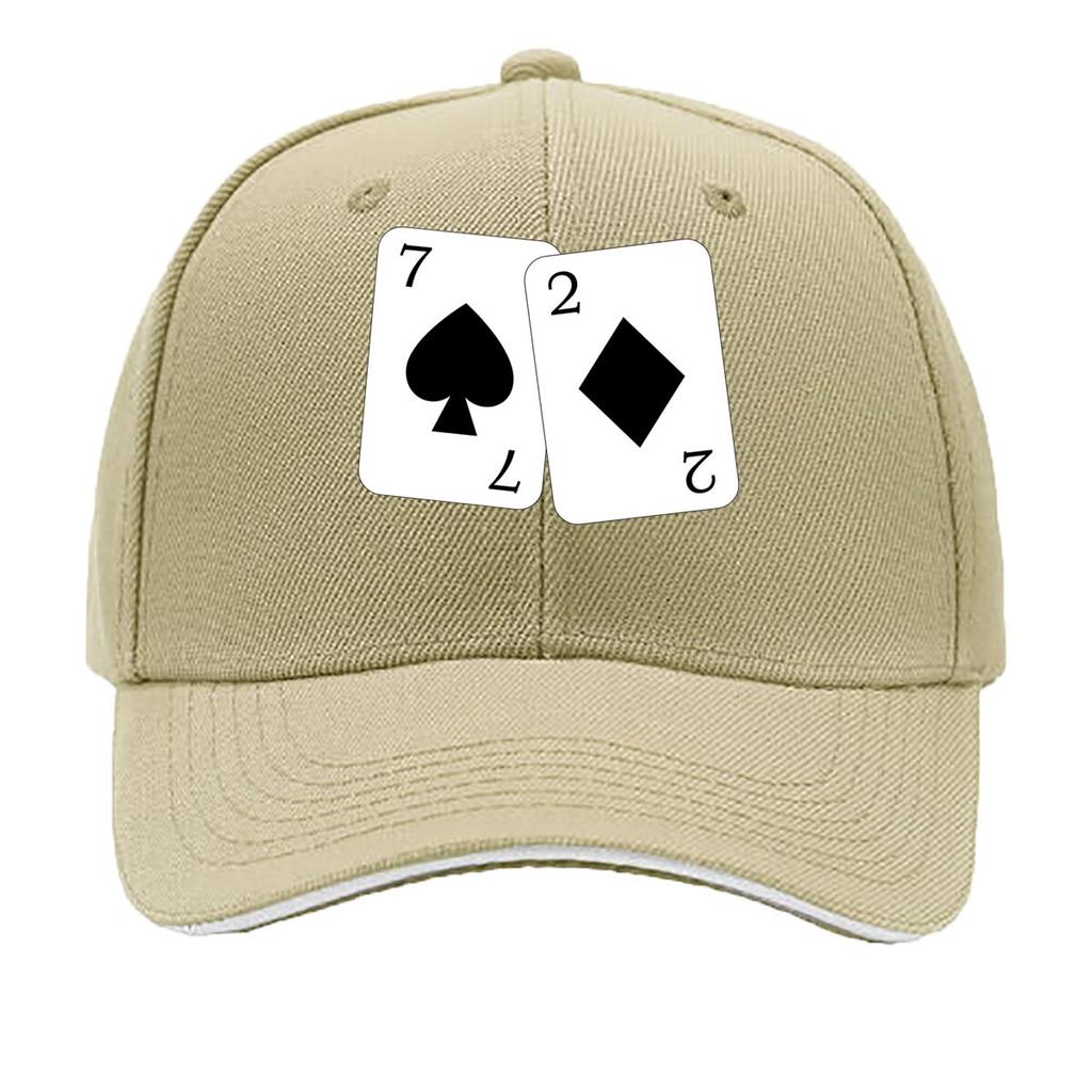 Classic Spade 7  Diamond 2 Card pattern Sandwich Baseball Cap For WoUnisexs Unisex FeUnisex Beach Dad Hat