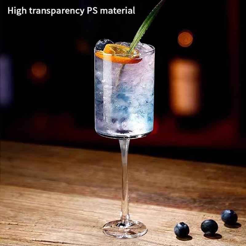 14Oz Champagne Glass Cocktail Cup Champagne Glass Red Wine Glass Plastic Cup Detachable Threaded High Footed Cup Beverage Cup