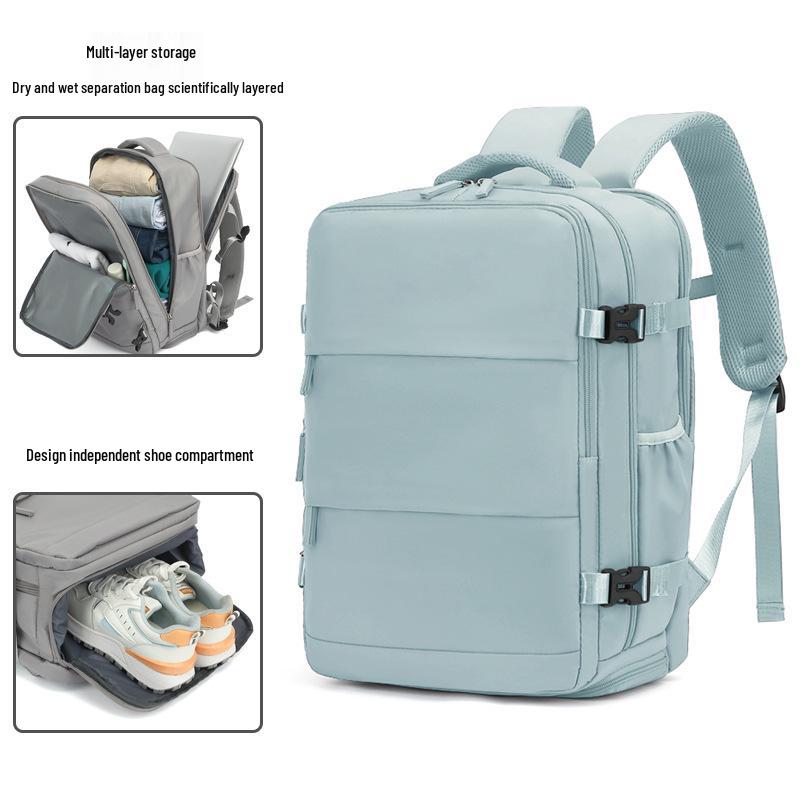 Unisex Travel Backpack: Large Capacity, Wet/Dry Separation, Laptop Compartment
