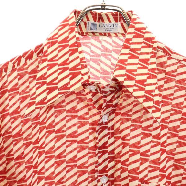 LANVIN Overall handle Long sleeve shirt 4 Red series Men's Used