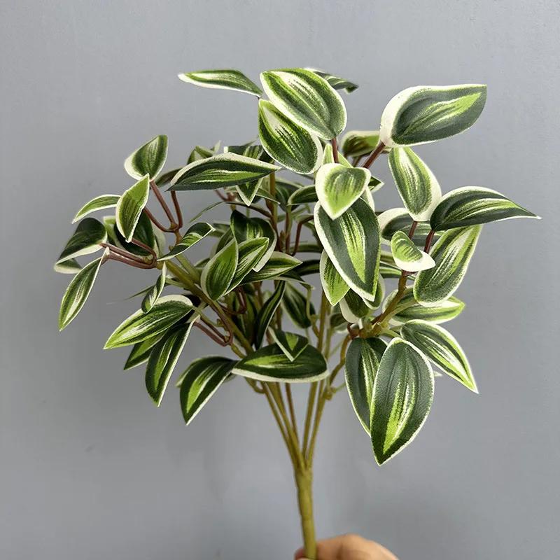 Simulation Green Mesh Leaves Plastic Plants Floral Auditorium Decorative Artificial Plant Sweet Potato Leaf Wedding Decoration