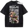 JoJo's Bizarre Adventure Anime Julius Caesar Zeppeli T-shirt For Men's Vintage Washed Oversized T Shirt Short Sleeve Tees Top