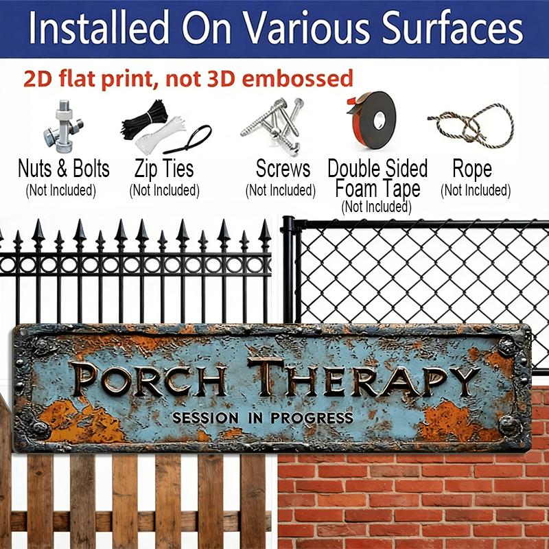2D Flat 1pc, Entrance Decorative Sign, Metal Sign Wall Decoration, Retro Style Wall Decoration During Treatment, Aluminum Craft Decoration