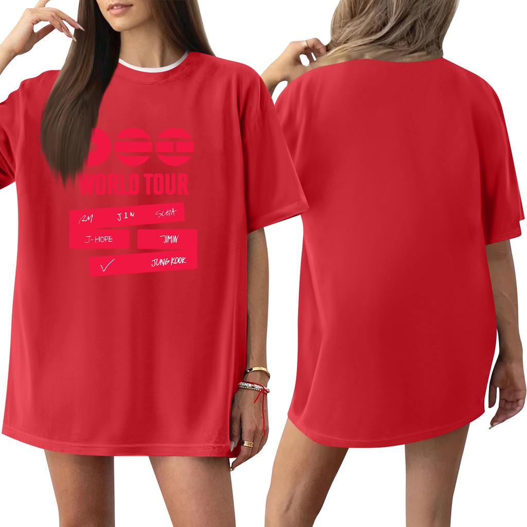 Women's Casual Printed T-Shirt Round Neck Pullover Short Sleeve Top