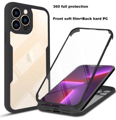 360 Plná Ochrana Průhledný Kryt na Telefon Pro iPhone 14 Plus 13 12 11 15 Pro XS Max X Měkká Přední Fólie+Zadní Tvrdý PC Nárazník