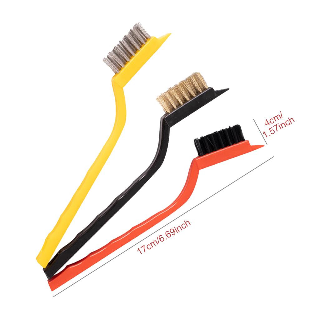 3 Pieces Metal Wire Stove Brush Kitchen Countertop Stain Cleaning Scrubber Handheld Reusable Scrubbing Tool