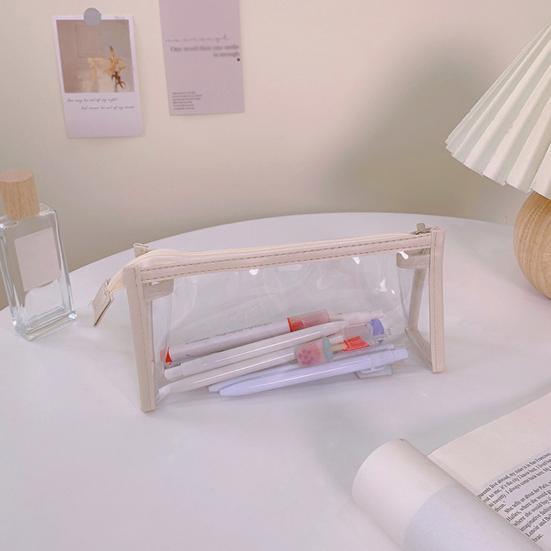 Pouzdro na tužku Transparentní Lehká přenosná kapsička na zip Kosmetická taška do školy