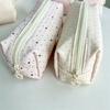 Polka Dot Pencil Case Canvas Storage Bag Cute Pen Pouch  Student