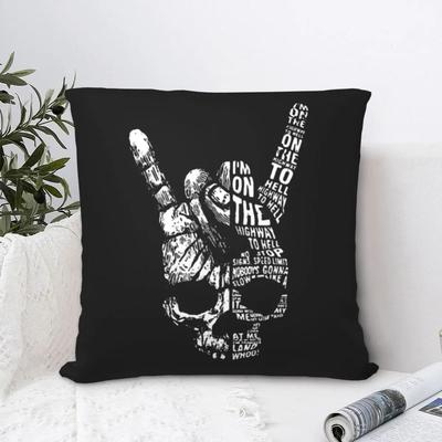 Funda de Cojín Decorativo Calavera Metal Pesado Años 60 Punk Rock Música Mochila Fundas de Cojín Estampadas DIY Kawaii Decoración de Sofá