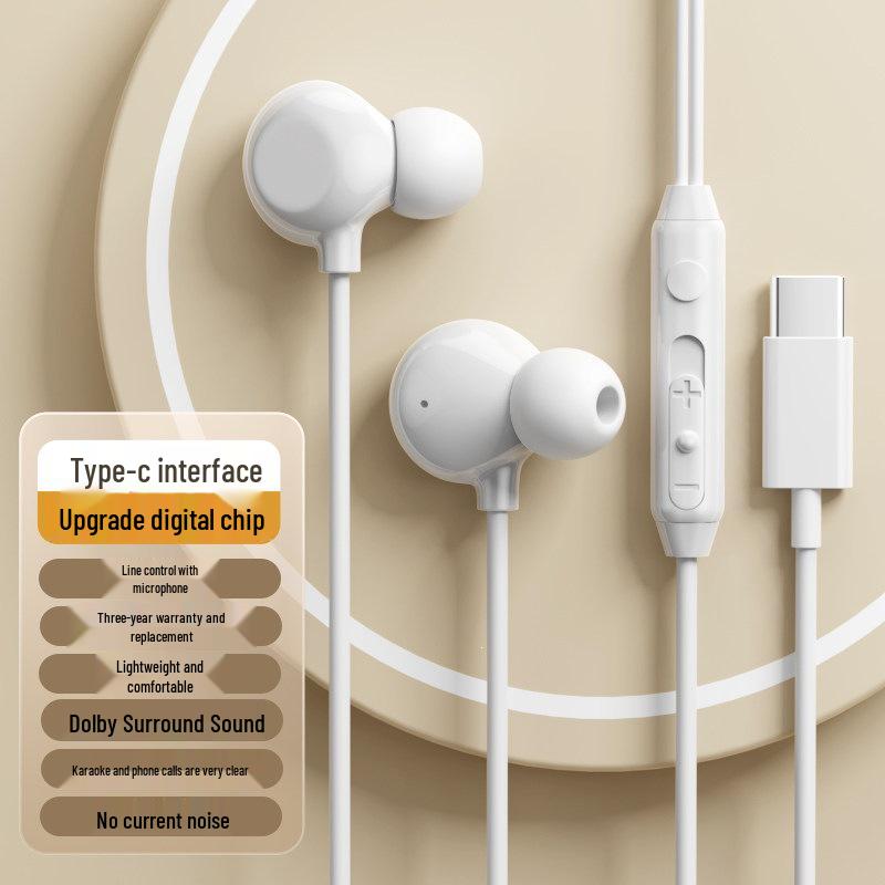 Er Ye Wired In-Ear Type-C Sleep Earphones for Apple, Huawei, Xiaomi, Oppo, Honor