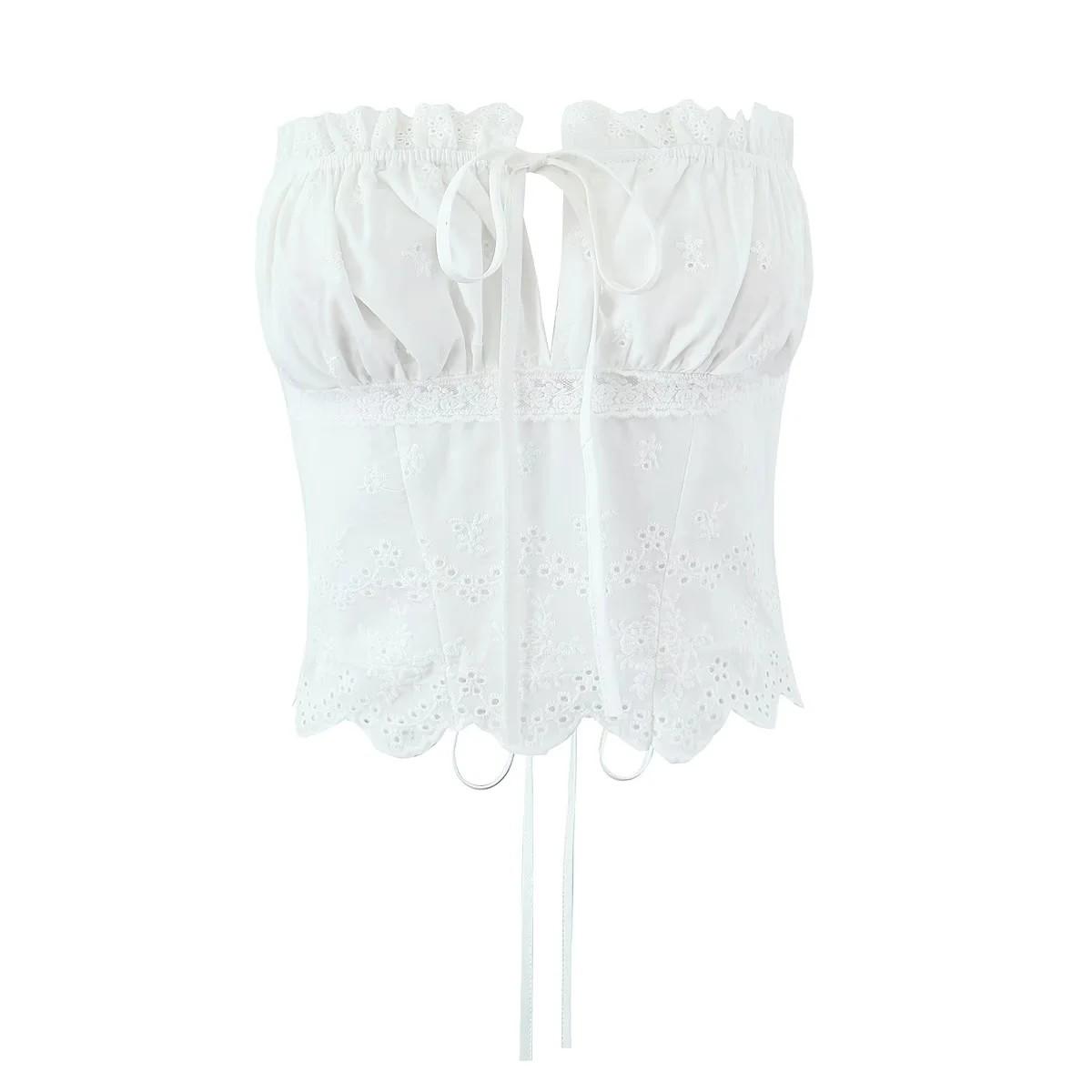 

Sexy Lace-Up Cutout Ruffle Bandeau Top - Spring/Summer 2025 Collection S