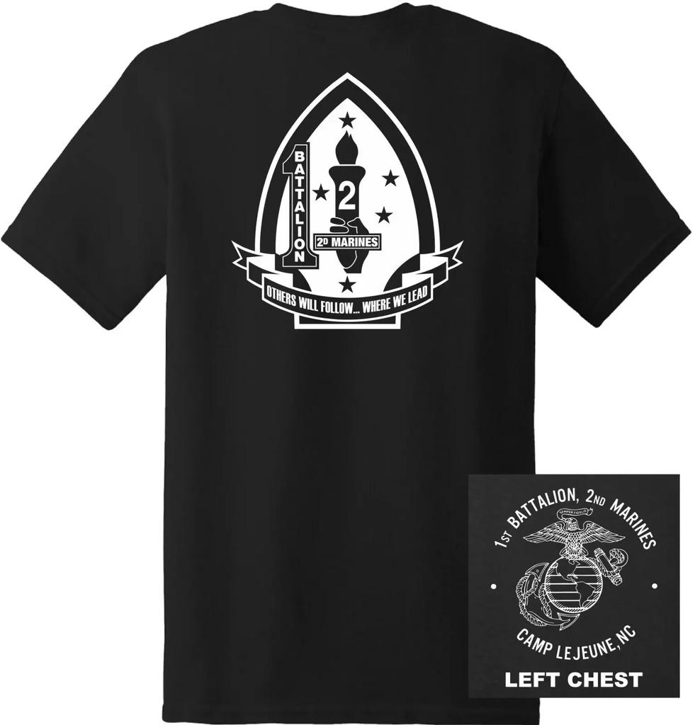 US Marine Corps 1st Battalion 2nd Marines Regiment TShirt 100 Cotton ONeck Short Sleeve Summer Casual Mens Tshirt