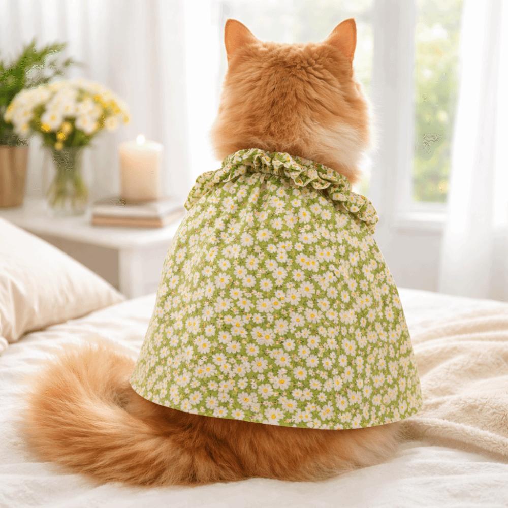 Soft Cat Suspender Skirt Breathable Dog Vest Fashion Dog Floral Dress  Spring Summer