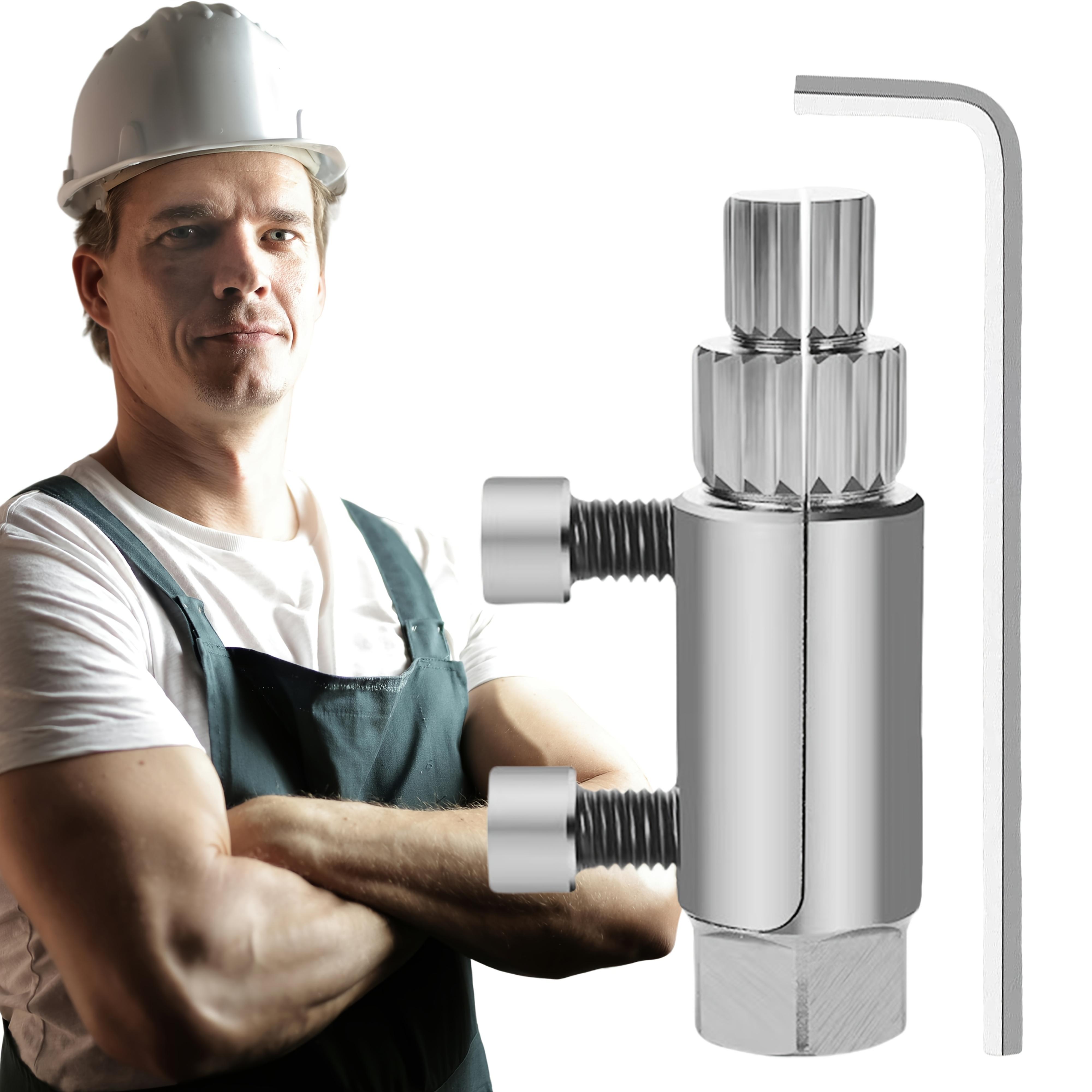 

Инструмент для извлечения сломанной резьбы из угловых клапанов, предназначенный для сантехнических работ, подходит для замены водопроводных труб после поломки углового клапана серебряный