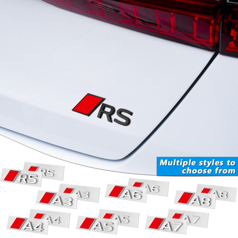 1pc 3D Aluminium Emblem Letters Car Trunk Body Badge Decal For lpdv0 RS A3 A4 A5 A6 A7 A8 Stickers Auto Accessories Styling