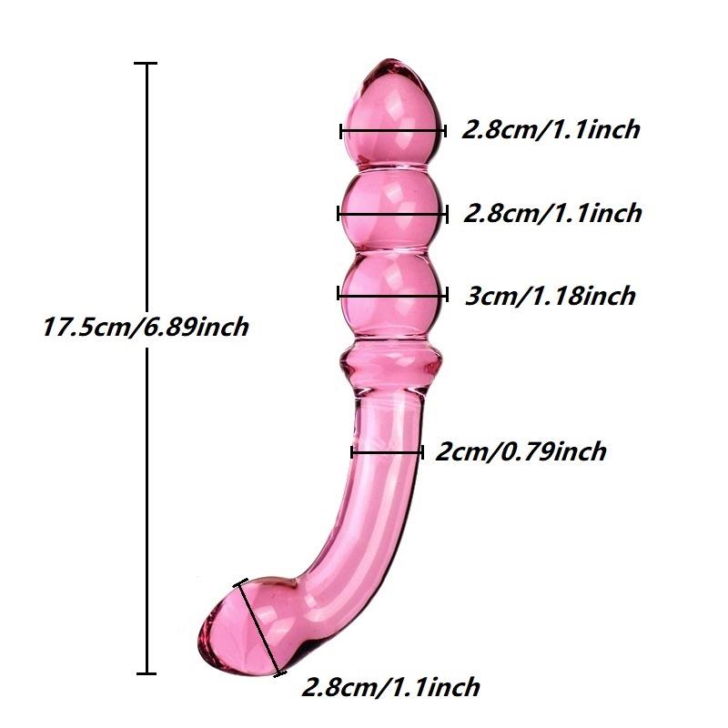Double Ended Crystal Glass Anal Beads Butt Plug G-spot Stimulation Dildo Penis Gay Masturbate Adult Sex Toy For Women Men