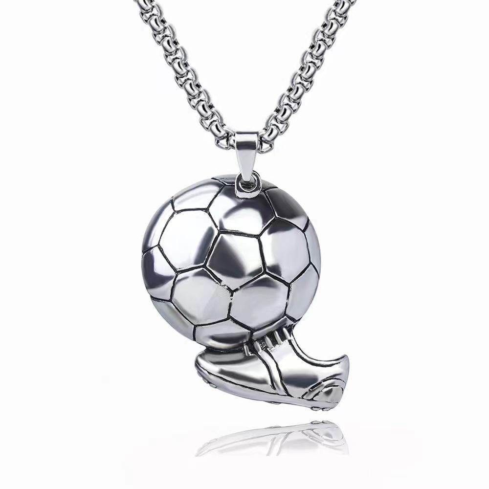 Mode Européenne et Américaine Coupe du Monde Football Rétro Produits de Football pour Hommes Pendentif Collier Homme