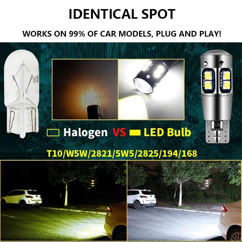 2Pcs Super Bright T10 W5W 168 192 Led Tail Light 3030 10SMD 12V Car Led Auto Side Lamp CANBUS NO Error Car Marker Parking Bulb