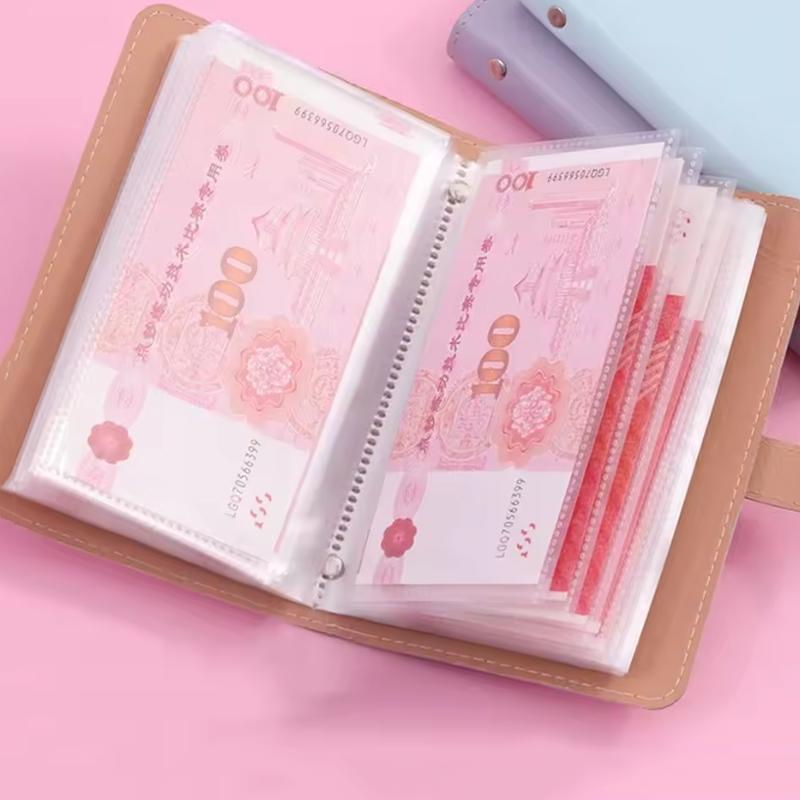 1Pc Banknote Storage Book Made of PU Material, Can Hold 100 Banknotes, with Banknote Photos, Stamps, Bank Card Storage Book NEW