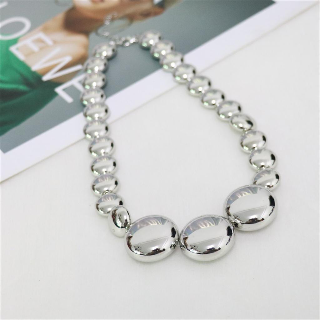 Tooxika Exaggerated Three-dimensional Round Pebbles Beaded Necklace Cold Wind Personality Chic Collarbone Chain