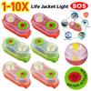 1-10pcs LED Lithium Life Jacket Lamp 30g Conspicuous Attract Light Lamp Seawater Self-Lighting Light Life-saving For Life Vest