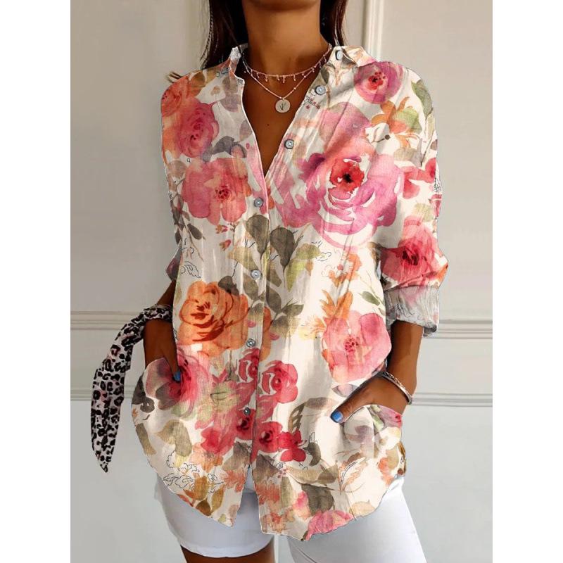 3D Abstract Pattern Women's Long Shirt with Drop Shoulder Sleeves