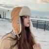 Unisex Winter Cycling Thickened Earflap Windproof Flight Hat Versatile Cotton Padded Lamb Wool Korean Style Ushanka-Style Hat