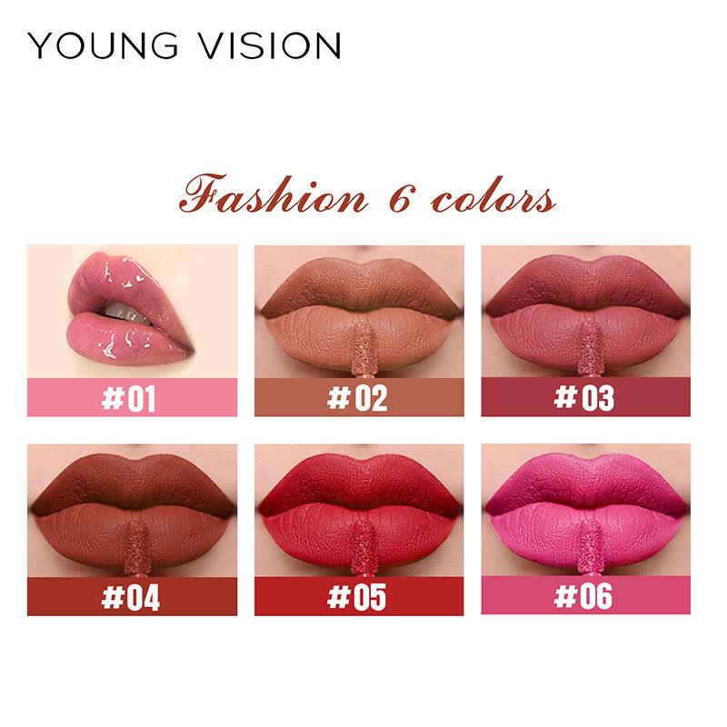 YOUNG VISION 6 Color Lip Gloss Set, Mirror Lip Gloss + Matte Lip Paint, Long-lasting Smudge-proof, Makeup Gift Set