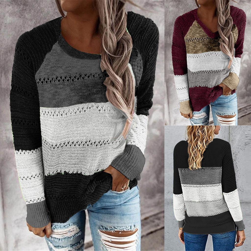 Women's Christmas Red Pullover Top Long Sleeve Sweater Loose Knit Top  Long Sleeve Winter Long Sleeve Top