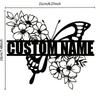Butterfly Metal Wall Art, 1pc 3D Garden Decor, Hanging Ornament, Personalized Metal Sign, Flower Craft for Outdoor Patio