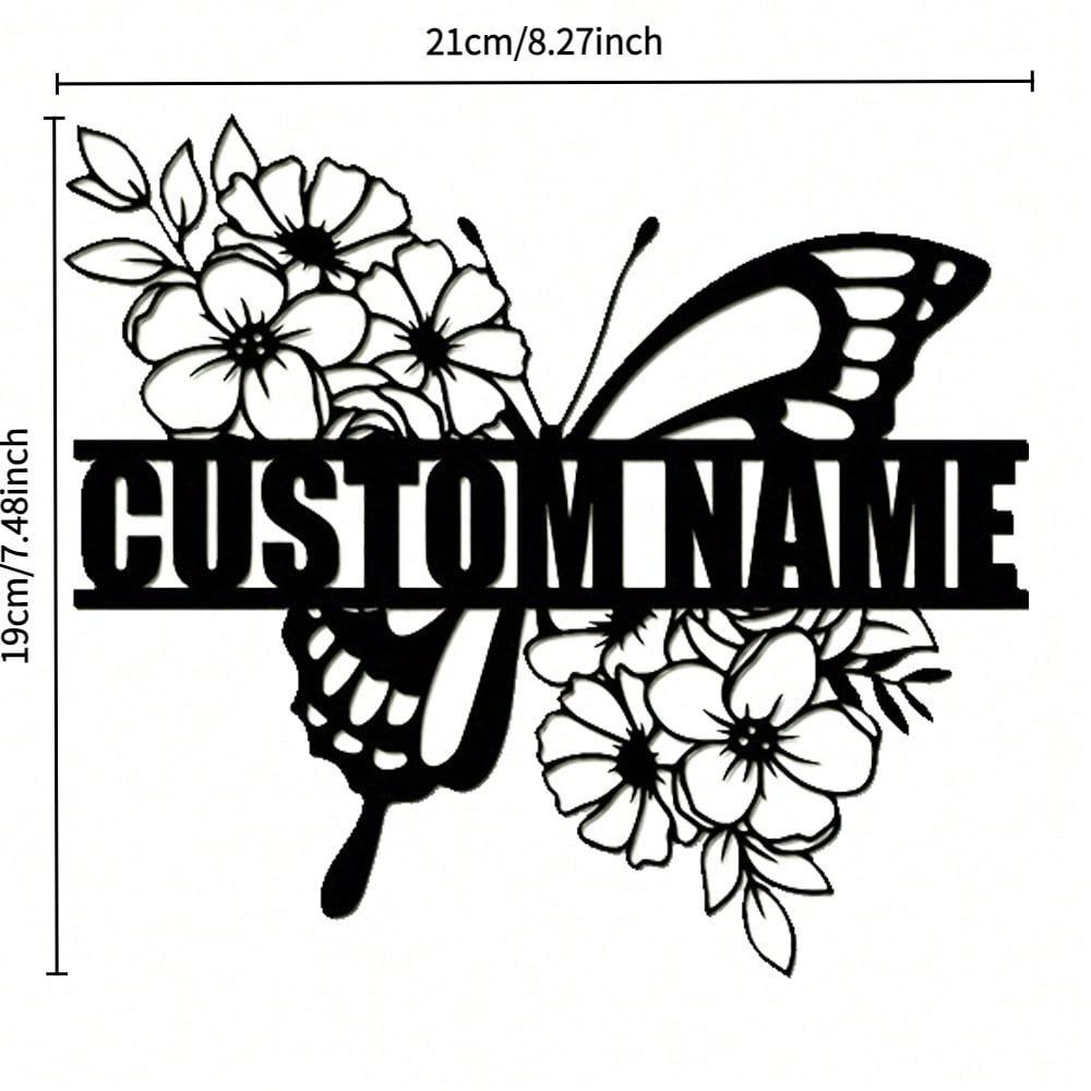 Butterfly Metal Wall Art, 1pc 3D Garden Decor, Hanging Ornament, Personalized Metal Sign, Flower Craft for Outdoor Patio