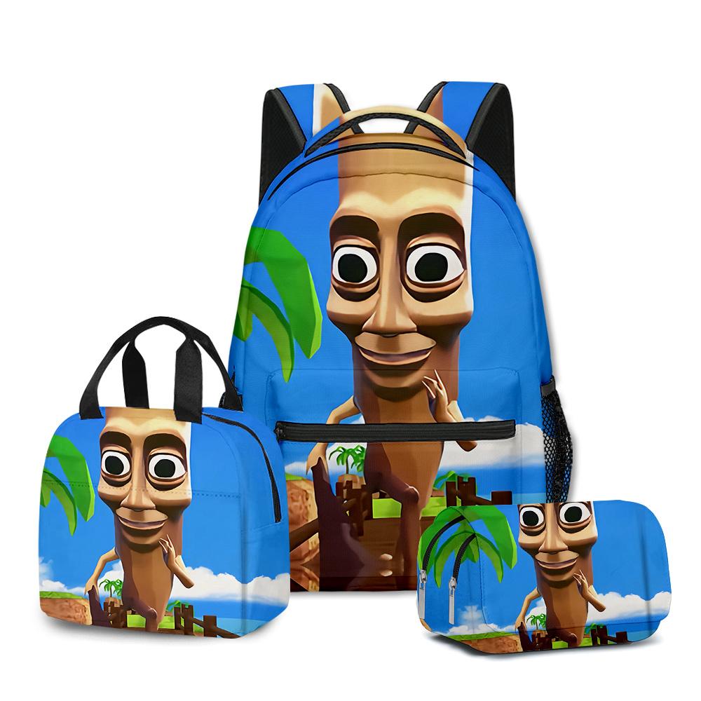 Traditionnel Apprécié Alphabet Lore Conception 3D 3 pièces/Ensemble Sacs pour Apprenant Étudiant Sac à Dos pour Ordinateur de Voyage Sac Bandoulière Sac Repas Pochette à Crayons
