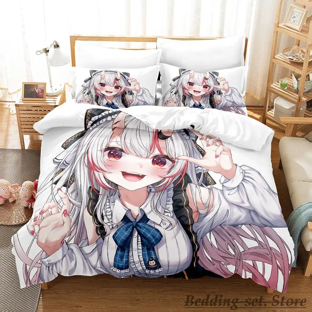 Kawaii Nakiri Ayame Anime Bedding Set Single Twin Full Queen King Size Duvet Cover for Adult Kid Bedroom