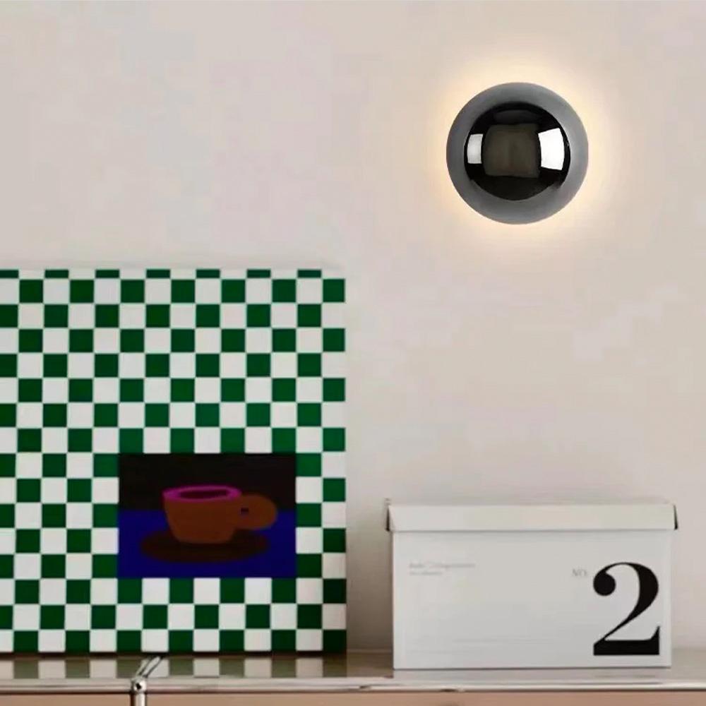 Modern Minimalist Silver Plated LED Wall Lamp Luxurious Nordic Circular Iron Design for Corridor Stairs Living Room Bathroom