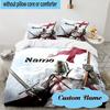 3PCS Custom Name Knightly Valor Chivalry Bedding Set, Including 1pc Duvet Cover And 2pcs Pillowcases, Suitable for Dorms and Bedrooms Gift