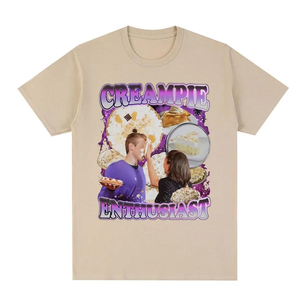 Creampie Enthusist Meme Graphic T-shirt Fashion Harajuku Retro Short sleeved T-shirt Casual Large T-shirt